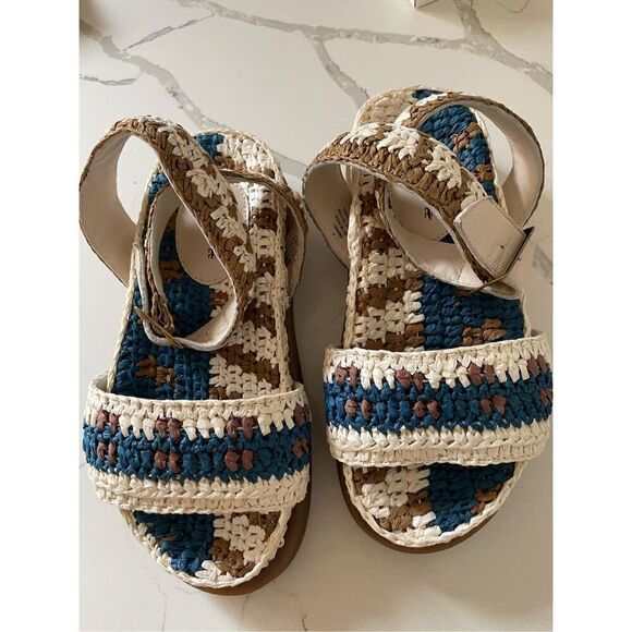 New New Free People Roma Raffia Sandals Size 9 - Picture 3 of 7